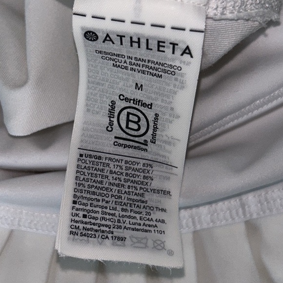 Athleta Advantage White Pleated Tennis Athletic Mini Skort Skirt - M - Picture 12 of 14